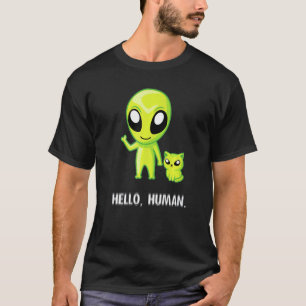 Außerirdische Katze Hallo Mensch Ufo Kätzchen T-Shirt