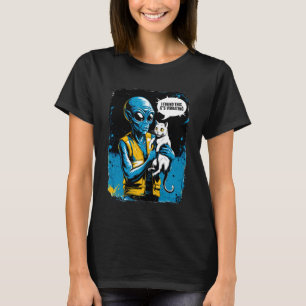 Außerirdische Katze Pixel Retro SciFi Humor 5 T-Shirt