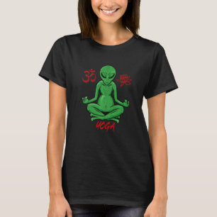 Außerirdische Mönch-Meditation für Yoga und Alien- T-Shirt