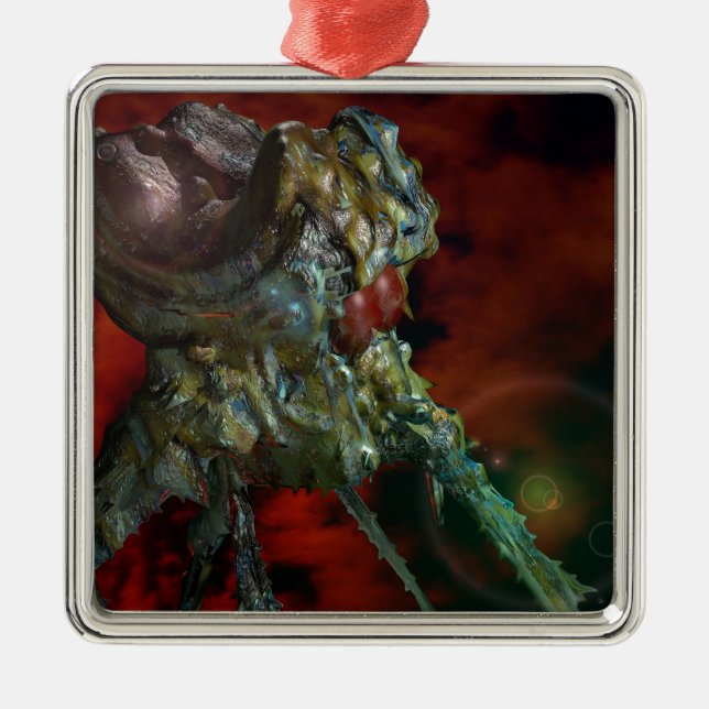 Außerirdische, sind sie hier silbernes ornament (Vorne)