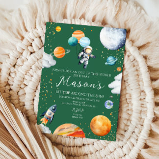 Außerirdische Weltraum-Einladung zum ersten Geburt Einladung