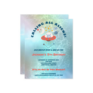 Außerirdischen 5. Geburtstagsparty Einladung