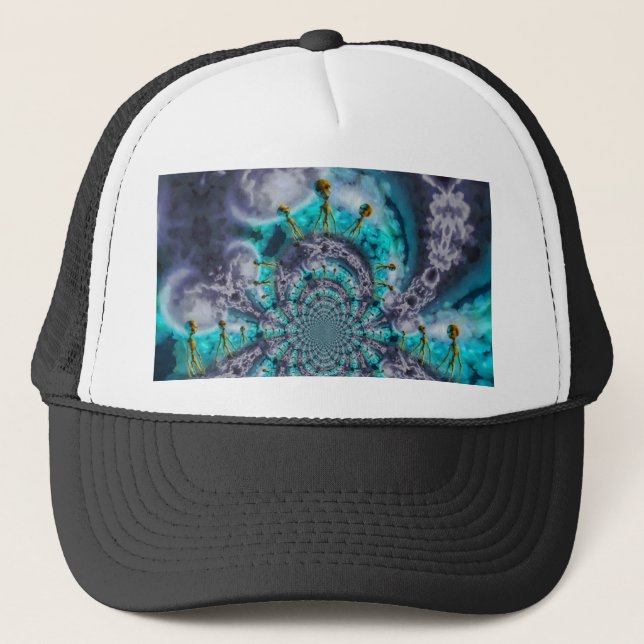 Außerirdischen am Himmel Truckerkappe (Vorderseite)