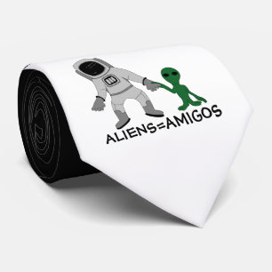 Außerirdischen = Amigos, Astronaut & Extraterrestr Krawatte