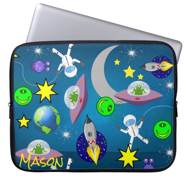 Außerirdischen Astronaut Laptopschutzhülle (Vorderseite)