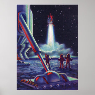 Außerirdischen der Vintagen Science Fiction sprin Poster