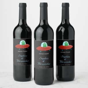 Außerirdischen existieren weinetikett