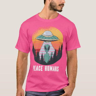 Außerirdischen Friedensmenschen Tag T-Shirt
