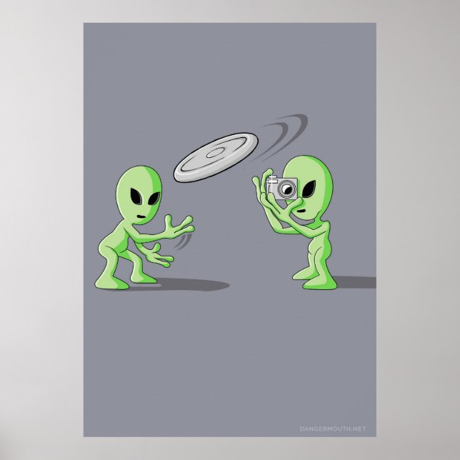 Außerirdischen Frisbee UFO Hoax Poster (Vorne)