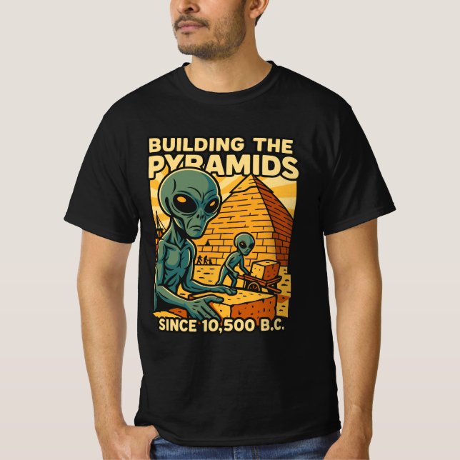 Außerirdischen Gebäude Pyramiden Pyramiden Bau Cre T-Shirt (Vorderseite)