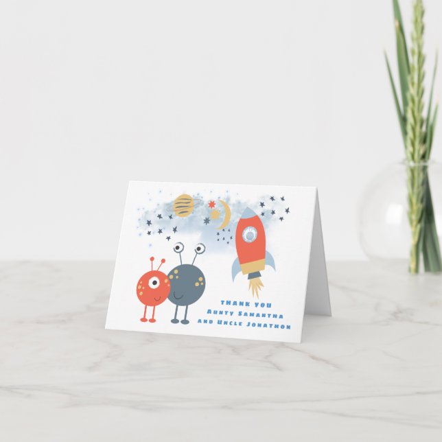 Außerirdischen Geburtstag Vielen Dank Empfänger Na Dankeskarte (Vorderseite)