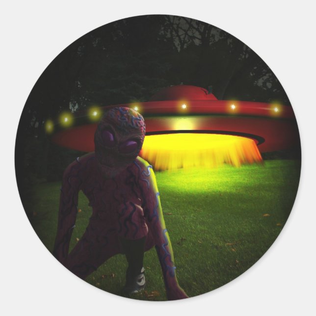 Außerirdischen haben den Aufkleber angelandet (Vorderseite)