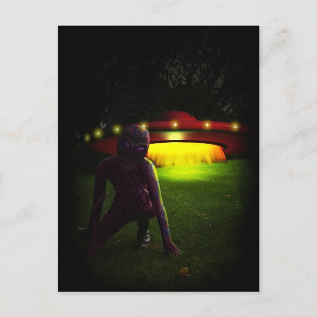 Außerirdischen haben Postkarte gelandet (Vorderseite)