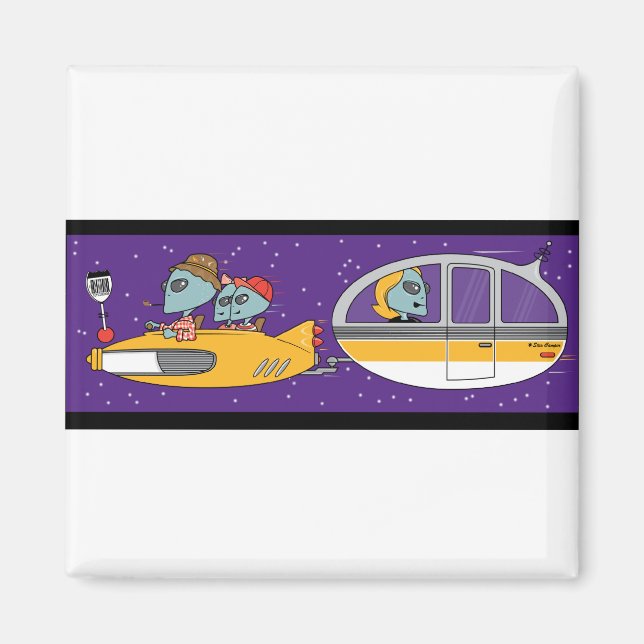 Außerirdischen im Urlaub Magnet (Vorne)