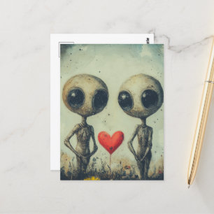 Außerirdischen in der Liebe Postkarte