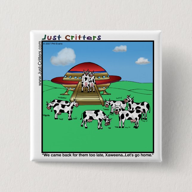 Außerirdischen Kühe Button (Vorderseite)