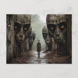 Außerirdischen nebenan: Mädchen mit Köpfen Postkarte