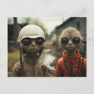 Außerirdischen nebenan: Seltsame Katzen Postkarte