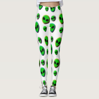 AUSSERIRDISCHEN. NEON GREEN ALIEN KÖNNEN FARBEN. LEGGINGS