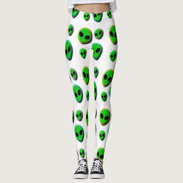 AUSSERIRDISCHEN. NEON GREEN ALIEN KÖNNEN FARBEN. LEGGINGS (Vorderseite)