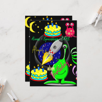 Außerirdischen Raumschiff Happy Geburtstag Einladu Einladung