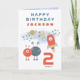 Außerirdischen Raumzeitalter 2 Geburtstagsraum Wei Karte