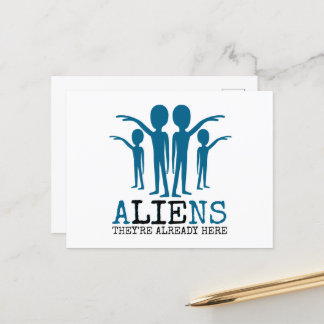 Außerirdischen, sie sind schon hier postkarte