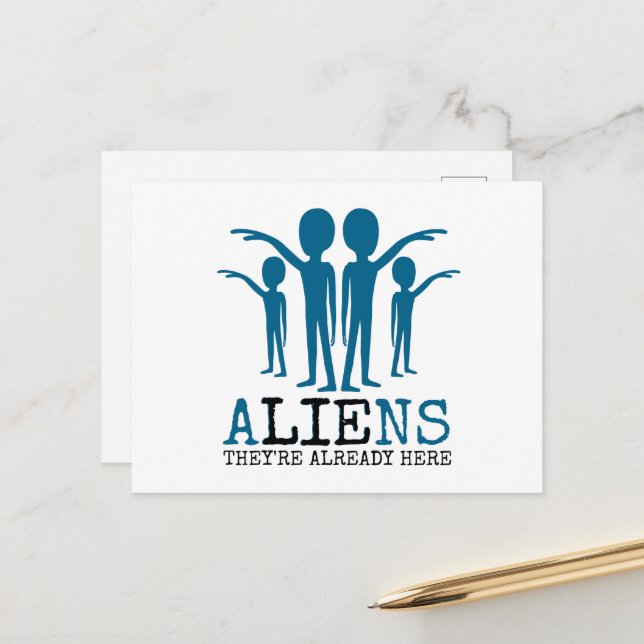 Außerirdischen, sie sind schon hier postkarte (Vorderseite/Rückseite Beispiel)