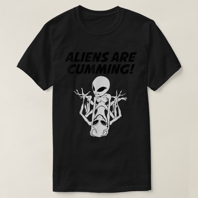 Außerirdischen sind das Cumming Funny Skelett T-Shirt (Design vorne)