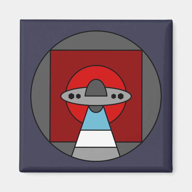 Außerirdischen UFO Farbige Geometrie Magnet (Vorne)