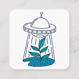 AUSSERIRDISCHEN UFO QUADRATISCHE VISITENKARTE