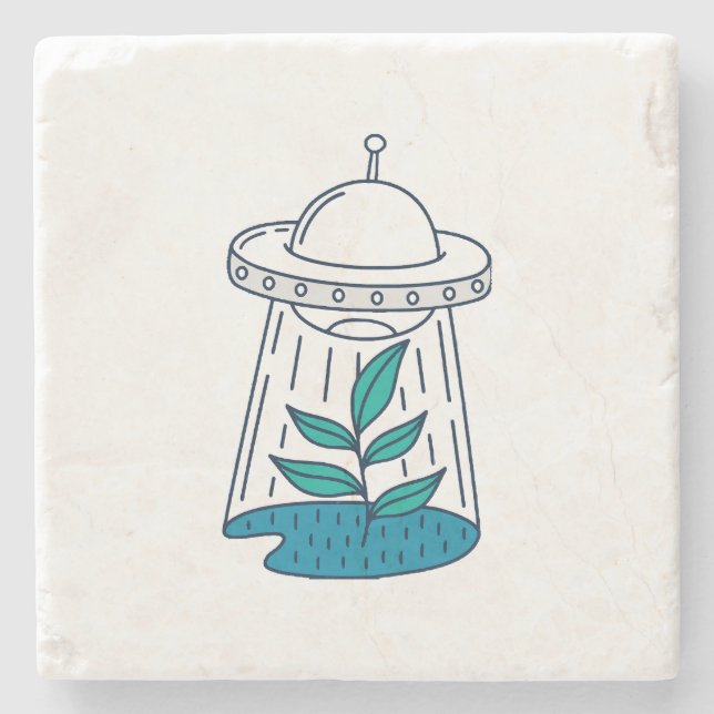AUSSERIRDISCHEN UFO STEINUNTERSETZER (Vorderseite)
