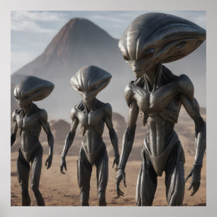 Außerirdischen und Vulkan Poster