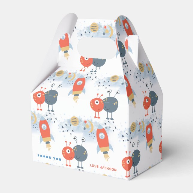 Außerirdischen Weltraummuster Danke, Boy Birthday  Geschenkschachtel (Vorderseite)