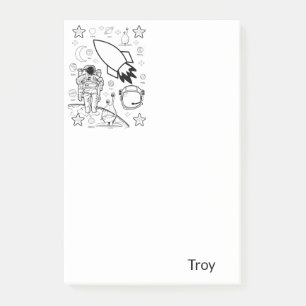 Außerirdischen zum Färben von Astronauten Post-it Klebezettel