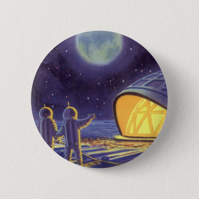 Außerirdischen zur Vintagen Science Fiction auf de Button (Vorderseite)