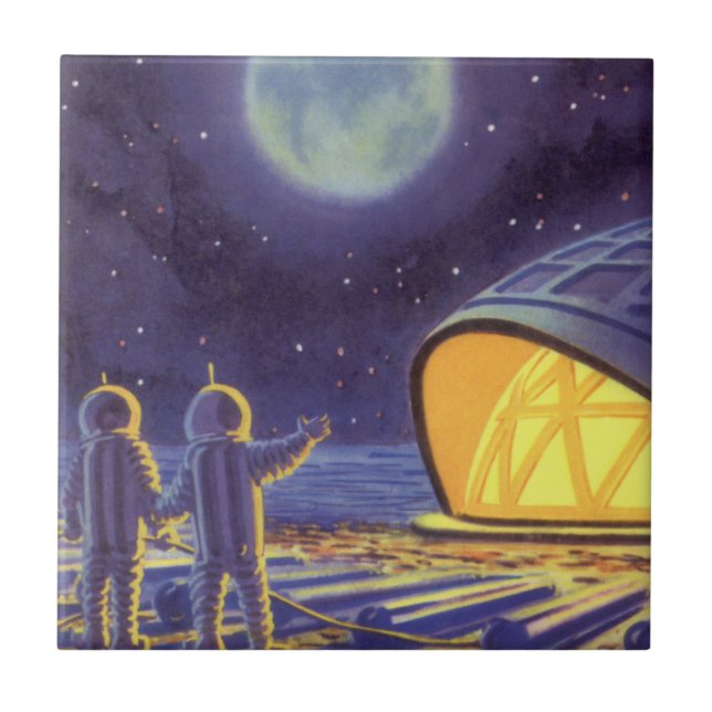 Außerirdischen zur Vintagen Science Fiction auf de Fliese (Vorderseite)