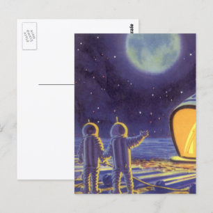 Außerirdischen zur Vintagen Science Fiction auf de Postkarte