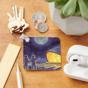 Außerirdischen zur Vintagen Science Fiction auf de Schlüsselanhänger