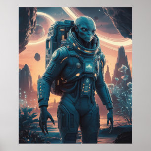 Außerirdischer Astronaut Poster