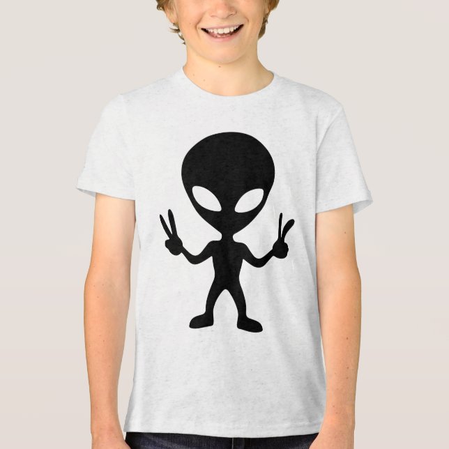 außerirdischer Frieden Tri-Blend Shirt (Vorderseite)