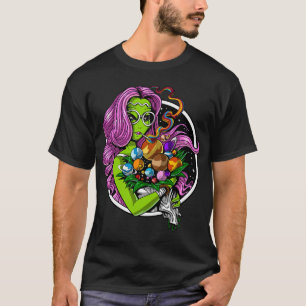 Ausserirdischer Hippie Kiffer T-Shirt