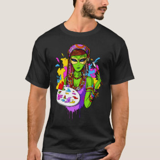 Außerirdischer Hippie-Maler T-Shirt