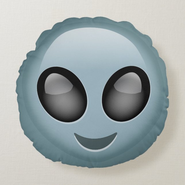 Außerirdisches alien Emoji Rundes Kissen (Vorderseite)