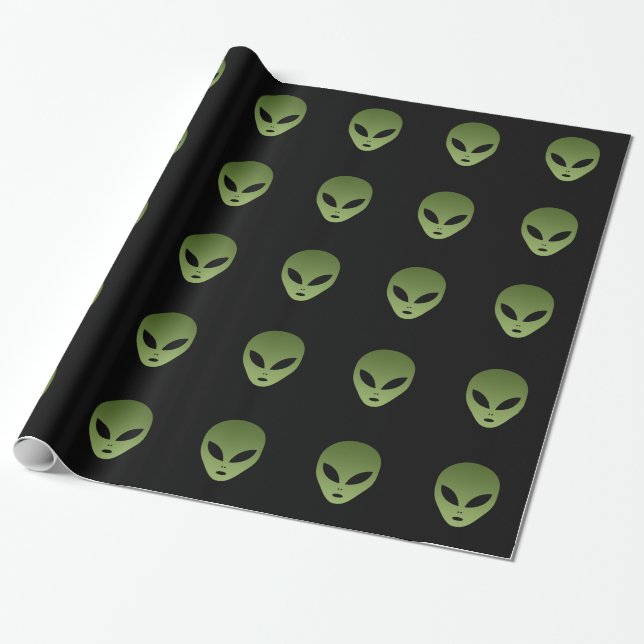 Außerirdisches alien-Gesicht Geschenkpapier (Ungerollt)