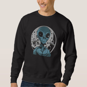 Außerirdisches Leben Gläubige Vollmond Alien An Sweatshirt