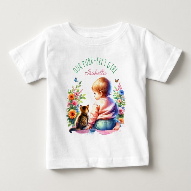 Außerirdisches Mädchen | PERSONALISIERT Baby T-shirt (Vorderseite)