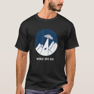 Außerirdisches Raumschiff Kuh Wort Ufo Tag T-Shirt