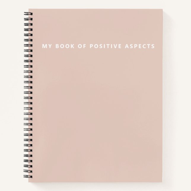 Äußerst Minimalistische positive Aspekte rosa Notizbuch (Vorderseite)