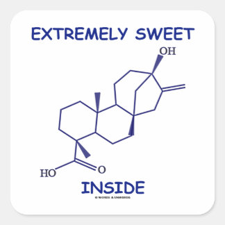 Äußerst süß im Innern (Steviolmolecule) Quadratischer Aufkleber